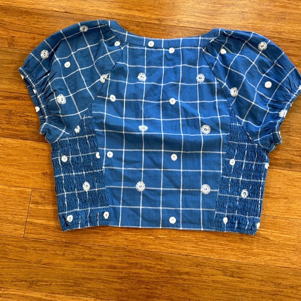 NWT Madewell embroidered puff sleeve crop top - Picture 4 of 5